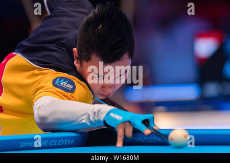 Leicester, Royaume-Uni. 30 Juin, 2019. Philippines - Jeff De Luna pendant la Coupe du Monde de Betvictor extérieure finale entre Philippines contre l'Autriche à Morningside Arena le dimanche, 30 juin 2019 à Leicester en Angleterre. Credit : Taka G Wu/Alamy Live News Banque D'Images