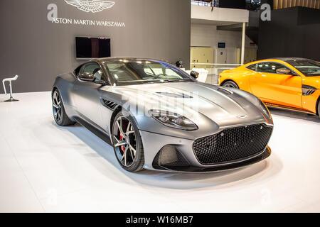 Poznan, Pologne, mars 2019 Aston Martin DBS Superleggera, Poznan International Motor Show, voitures de rêve, en super grand tourer par Aston Martin Banque D'Images