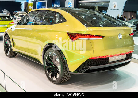 Poznan, Pologne, mars 2019 Skoda VISION E concept prototype, voiture Poznan International Motor Show électrique concept purement Skoda Banque D'Images