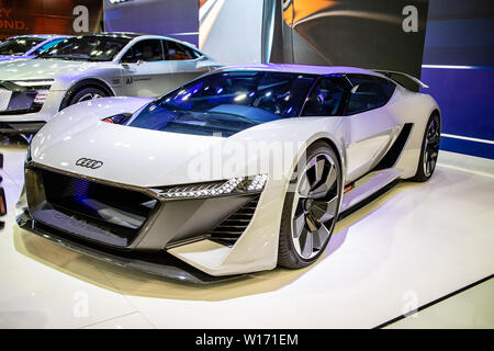 Poznan, Pologne, Mars 2019 Nouvelle Audi tout-électrique PB18 e-tron concept car prototype hautement automatisé, Poznan International Motor Show, produit par Audi Banque D'Images