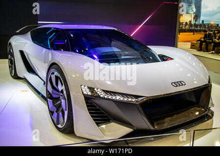 Poznan, Pologne, Mars 2019 Nouvelle Audi tout-électrique PB18 e-tron concept car prototype hautement automatisé, Poznan International Motor Show, produit par Audi Banque D'Images