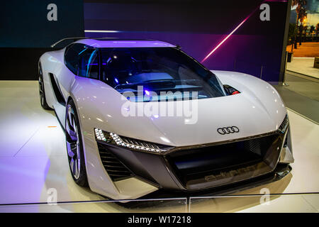 Poznan, Pologne, Mars 2019 Nouvelle Audi tout-électrique PB18 e-tron concept car prototype hautement automatisé, Poznan International Motor Show, produit par Audi Banque D'Images