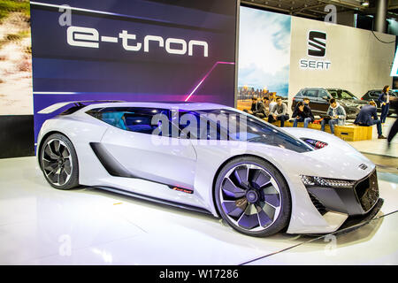 Poznan, Pologne, Mars 2019 Nouvelle Audi tout-électrique PB18 e-tron concept car prototype hautement automatisé, Poznan International Motor Show, produit par Audi Banque D'Images