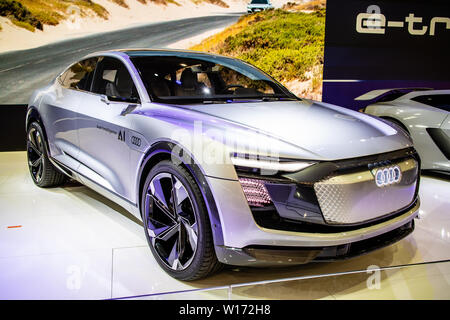 Poznan, Pologne, mars 2019 Elaine Audi concept électrique hautement automatisé, prototype de voiture Poznan International Motor Show, développé par Audi AG Banque D'Images