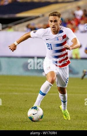 Philadelphie, Pennsylvanie, USA. 30 Juin, 2019. United States avant Tyler Boyd (21) en action au cours de la Gold Cup de la CONCACAF 2019 entre match quart Curaçao et United States au Lincoln Financial Field à Philadelphie, Pennsylvanie. Christopher Szagola/CSM/Alamy Live News Banque D'Images