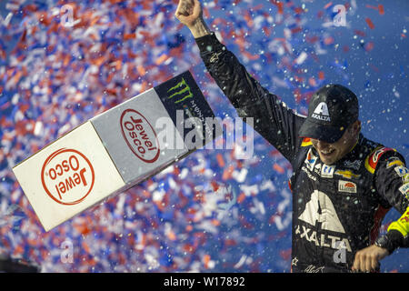 Joliet, Illinois, USA. 30 Juin, 2019. Alex Bowman (88) gagne le Camping World 400 à Chicagoland Speedway à Joliet, Illinois (Image Crédit : © Stephen A. Arce/ASP) Credit : ZUMA Press, Inc./Alamy Live News Banque D'Images