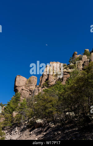 Tuyau d'orgue à Monument National Chiricahua dans le sud-est de l'Arizona est une région où les roches sont appelés "tuyaux d'orgue" de la formation. Banque D'Images