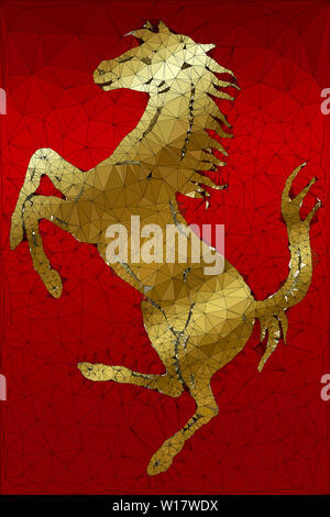 Ferrari, symbole de l'élaboration graphique polygonal, vector illustration Banque D'Images