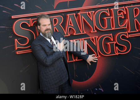 David Harbour lors de la première mondiale de la saison 3 de la série TV Netflix 'Stranger Things' à Barnum Hall. Santa Monica, l'utilisation dans le monde entier 28.06.2019 | Banque D'Images