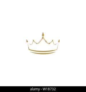 La ligne d'or l'icône d'État isolé sur blanc. Royal, luxe, VIP, signe de première classe. Prix gagnant. Monarchie, symbole de l'autorité, le pouvoir. Simple vecteur illustr Illustration de Vecteur