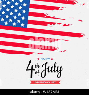 Joyeuse fête de l'indépendance ou 4e de juillet ou fond vecteur graphique bannière Banque D'Images