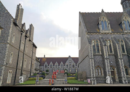 Lancing College dans le West Sussex, dans le sud de l'Angleterre, Royaume-Uni, le 25 juin 2019. Banque D'Images