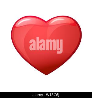 Saint Valentin Coeur Rouge réaliste. Vector Illustration de Vecteur