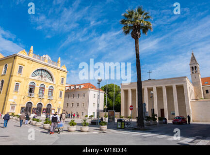 Trg Gaje Bulata, Split, Dalmatie, Croatie Banque D'Images