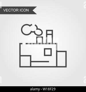 L'icône de la ligne de l'usine. Vector mail style linéaire pour page web, marketing, mobile application, élément graphique, logo sur fond isolé Illustration de Vecteur