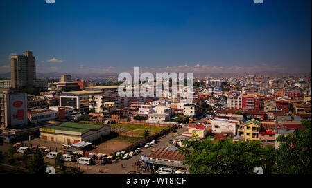 Vue panoramique aérienne à Antananarivo, capitale de Madagascar - 02 décembre 2018 Banque D'Images