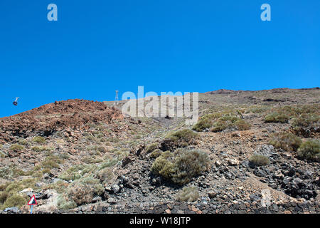 Funiculaire monte au volcan Teide Banque D'Images