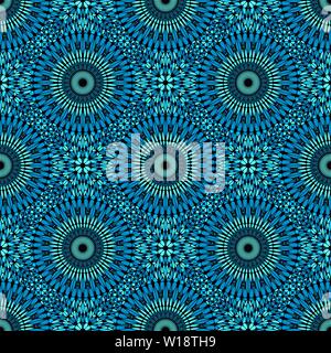 Abstract floral mandala cyan bohème géométrique mosaïque jardin pattern design - arrière-plan spirituel oriental vecteur graphique du fond bleu transparent Illustration de Vecteur