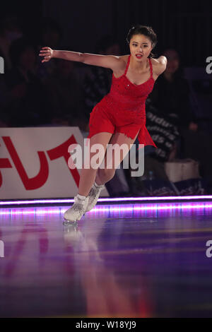 Yuna Shiraiwa du Japon s'effectue pendant le rêve sur la glace 2019 à Shinyokohama Skate Centre à Kanagawa, Japon, le 28 juin 2019. (Photo par Kiyoshi Sakamoto/AFLO) Banque D'Images