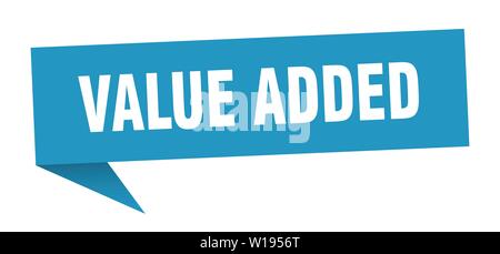 Bulle de dialogue sur la valeur ajoutée. Valeur ajoutée La valeur ajoutée banner sign. Illustration de Vecteur