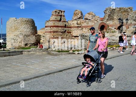 Mur à Nessebar - Bulgarie - mer Noire Banque D'Images