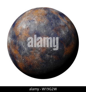 Planète Mercure isolé sur fond blanc (espace 3D rendu, d'éléments de cette image sont meublées par la NASA) Banque D'Images