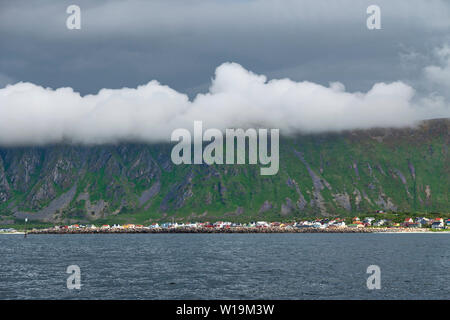 Village de Bleik, îles Lofoten, Norvège. Banque D'Images