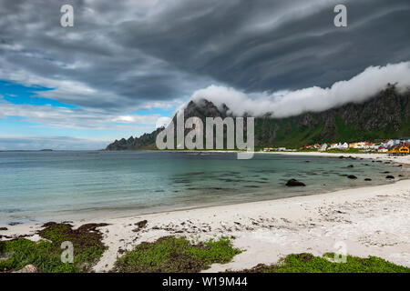 Village de Bleik, îles Lofoten, Norvège. Banque D'Images