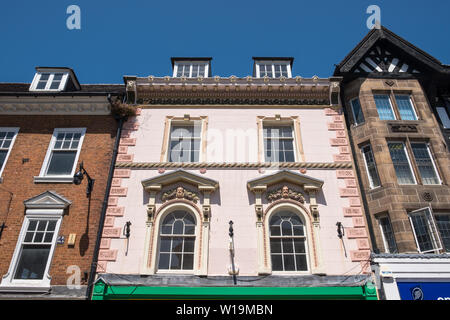 Soignée dans les détails de vieux bâtiment dans Pride Hill, Shrewsbury, Shropshire, Angleterre Banque D'Images