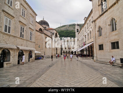 La vieille ville de Dubrovnik, de la rue Stradun. La Croatie Banque D'Images