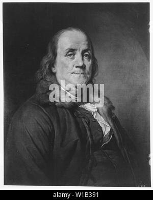 Benjamin Franklin. Copie de peinture de Joseph Duplessis, vers 1794-1802, 1935 - 1939. ; notes générales : utiliser la guerre et les conflits numéro 65 lors de la commande d'une reproduction ou demande d'informations sur cette image. Banque D'Images