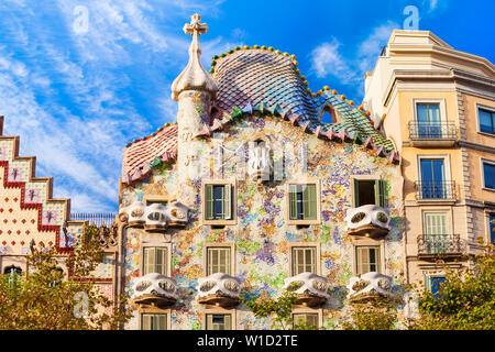 Barcelone, Espagne - 03 octobre, 2017 : La Casa Batllo est l'un des chefs-d'Antoni Gaudi. Casa Batllo situé dans le centre de Barcelone, en Catalogne regi Banque D'Images