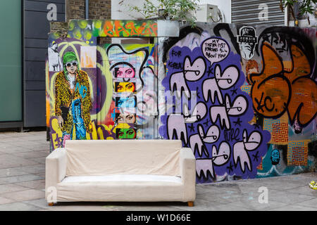 Graffiti dans Shoreditch, Londres Banque D'Images