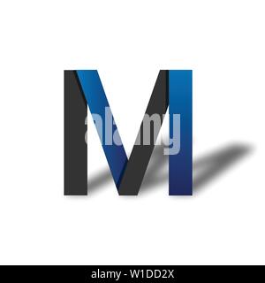 Logo M Lettre modèle d'illustration vectorielle. Creative m lettre logo avec ombre dans le dos Illustration de Vecteur