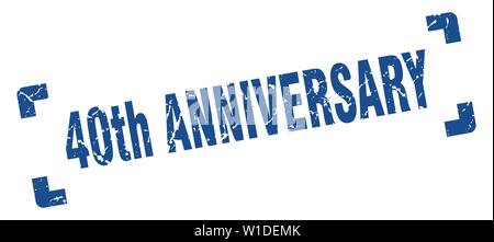 Timbre 40e anniversaire. 40e anniversaire square grunge signe. 40e anniversaire Illustration de Vecteur