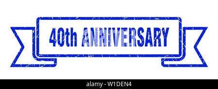 40e anniversaire grunge ruban. 40e anniversaire de l'inscription. 40e anniversaire banner Illustration de Vecteur