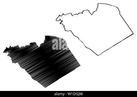 Le gouvernorat de Homs (gouvernorats de la Syrie, République arabe syrienne) map vector illustration, croquis gribouillis d'Homs site Illustration de Vecteur