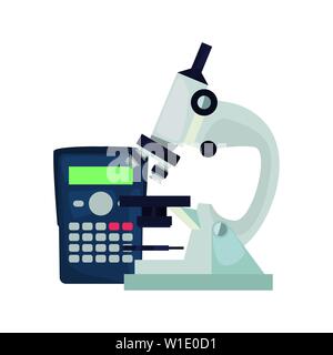 Calculatrice et microscope retour à l'école vector illustration Illustration de Vecteur