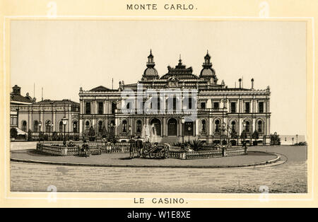 Europa, Monaco, Monte Carlo, Blick auf das Casino, Motiv aus einem Leporello mit dem Titel : Alpes Maritimes ' ' , Photolithographien unbekan, Verlag Banque D'Images