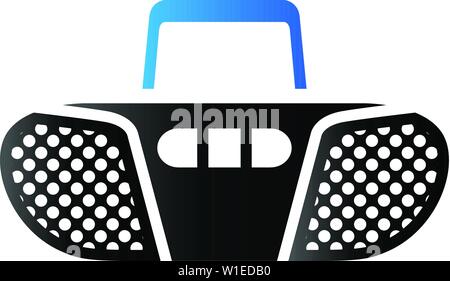 L'icône de lecteur de cassettes en duo la couleur tonale. Stéréo audio musique Illustration de Vecteur