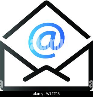 Icône e-mail dans ton duo couleur. Message enveloppe ouverte Illustration de Vecteur