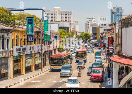 Une scène de rue à George Town, l'île de Penang, en Malaisie, en Asie du Sud-Est, l'Asie Banque D'Images