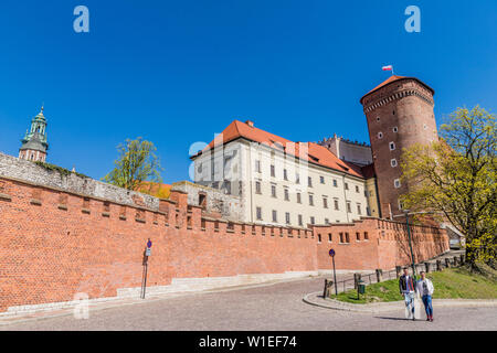 Le Château Royal de Wawel, Site du patrimoine mondial de l'UNESCO, dans la vieille ville médiévale, à Cracovie, Pologne, Europe Banque D'Images