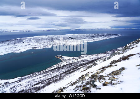 Alpes de Lyngen, péninsule de Lyngen, Nordlenangen, comté de Troms, Norvège, Scandinavie, Europe Banque D'Images