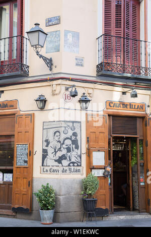 La Cava de Illan Restaurant, Cava Baja Street ; Madrid ; Espagne Banque D'Images