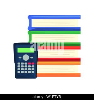 Calculatrice réserver Retour à l'école empilés vector illustration Illustration de Vecteur