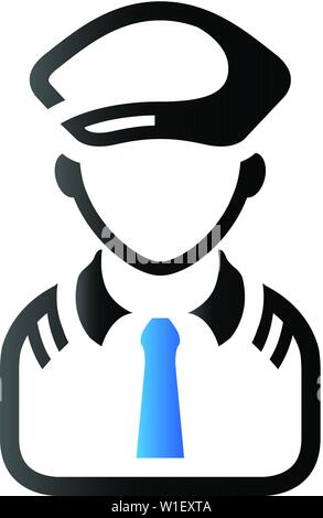 Dans l'icône avatar pilote duo tone couleur. Les gens de l'avion de l'aviation Illustration de Vecteur