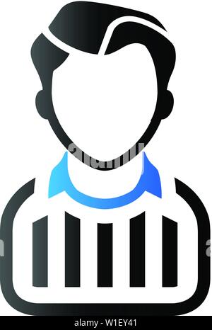L'icône de l'arbitre dans ton avatar duo couleur. Sport football soccer Illustration de Vecteur