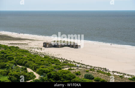 Seconde guerre mondiale bunker sur la plage de Cape May Point dans le New Jersey Banque D'Images