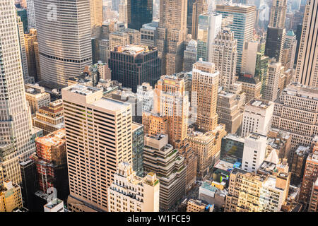 New York, New York, USA manhattan cityscape sur le toit. Banque D'Images